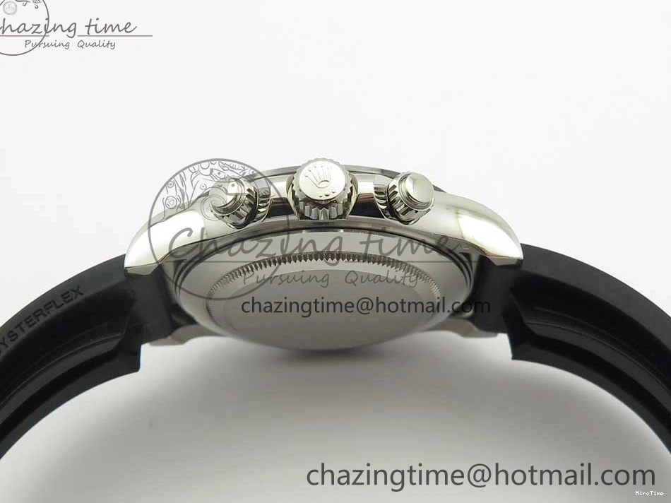 MiroTime 0119 Daytona 116519 Noob 1:1 Best Edition 904L SS Case Blue Dial on Black Rubber Strap SA4130 (Free Extra Strap) Compact 3290